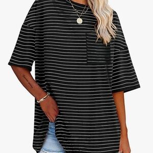 Remidoo Black Striped Women's Top